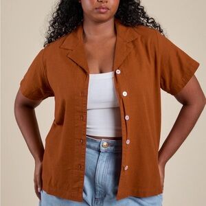 Big Bud Press Pantry Button-Up Shirt – Paprika Rust Brown Red – 2XL Plus Size